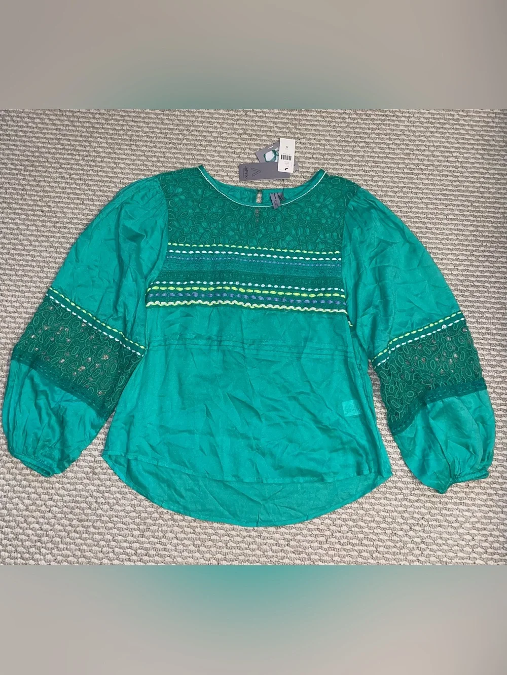 NWT Anthropologie Blink London Sunshine Peasant Top Blouse Sz XL